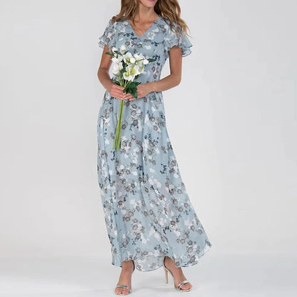 Victoria - Langes Sommerkleid mit floralem Muster