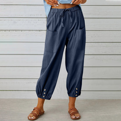 Elda-Hose - Caprihose aus Leinen für Damen für lässigen Komfort im lockeren Stil