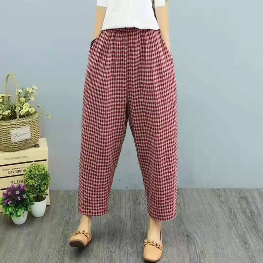 Wennyfred - Sommerliche karierte Mode-Hose