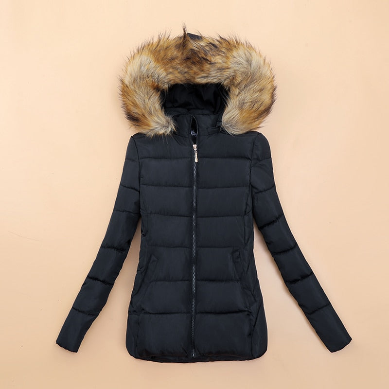 RiversJacket I Wintermantel mit Fellimitatkragen für Frauen
