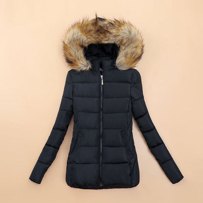 RiversJacket I Wintermantel mit Fellimitatkragen für Frauen