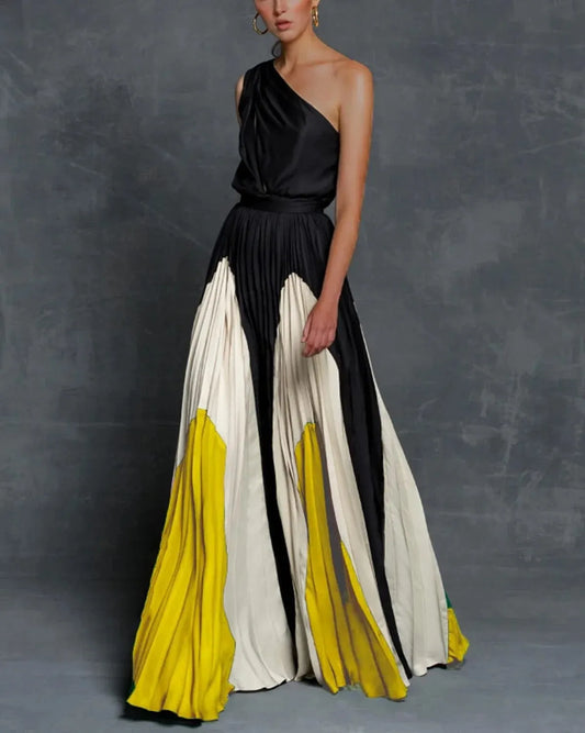 Glamouröses Maxikleid mit einer Schulter