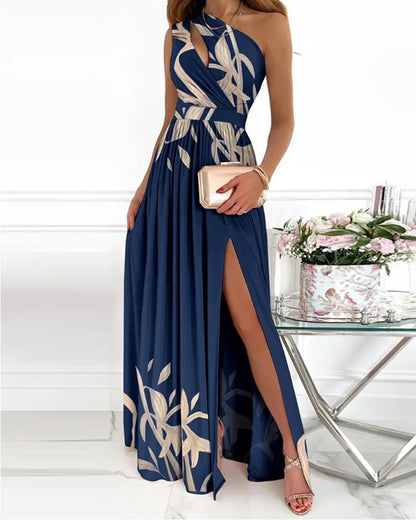 Emery - Elegantes Maxikleid mit einer Schulterpartie