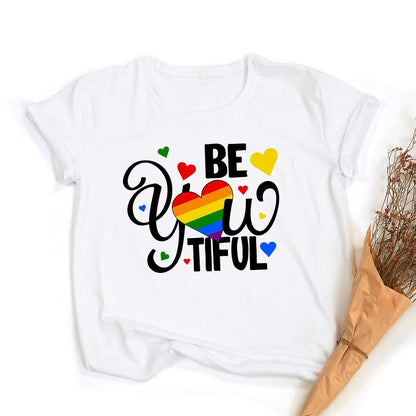 Frieden Liebe Gleichheit Regenbogen Grafik T-Shirt | LGBT Stolz Retro Sommer Top