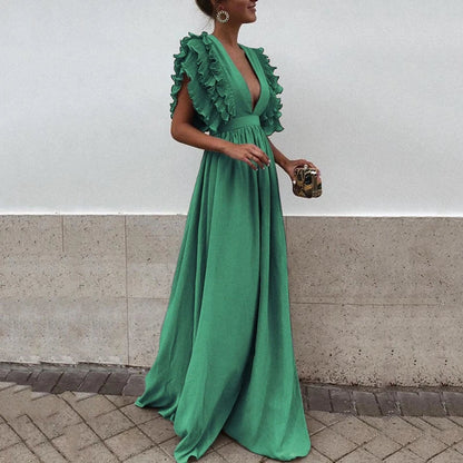 Eva | Elegantes Kleid mit gerüschten Ärmeln