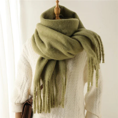 Velucci | Kaschmir Warmer Winterschal mit großen Quasten