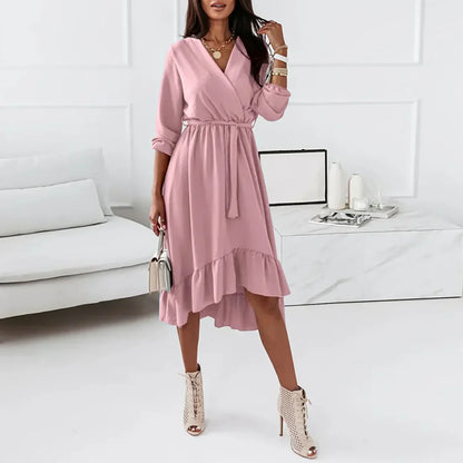 Aurelia - Schönes langärmeliges Wickelkleid