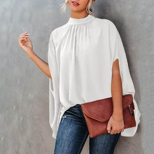 Elegante, locker sitzende Bluse mit Fledermausärmeln für den Sommer | Casual Fashion Streetwear Top