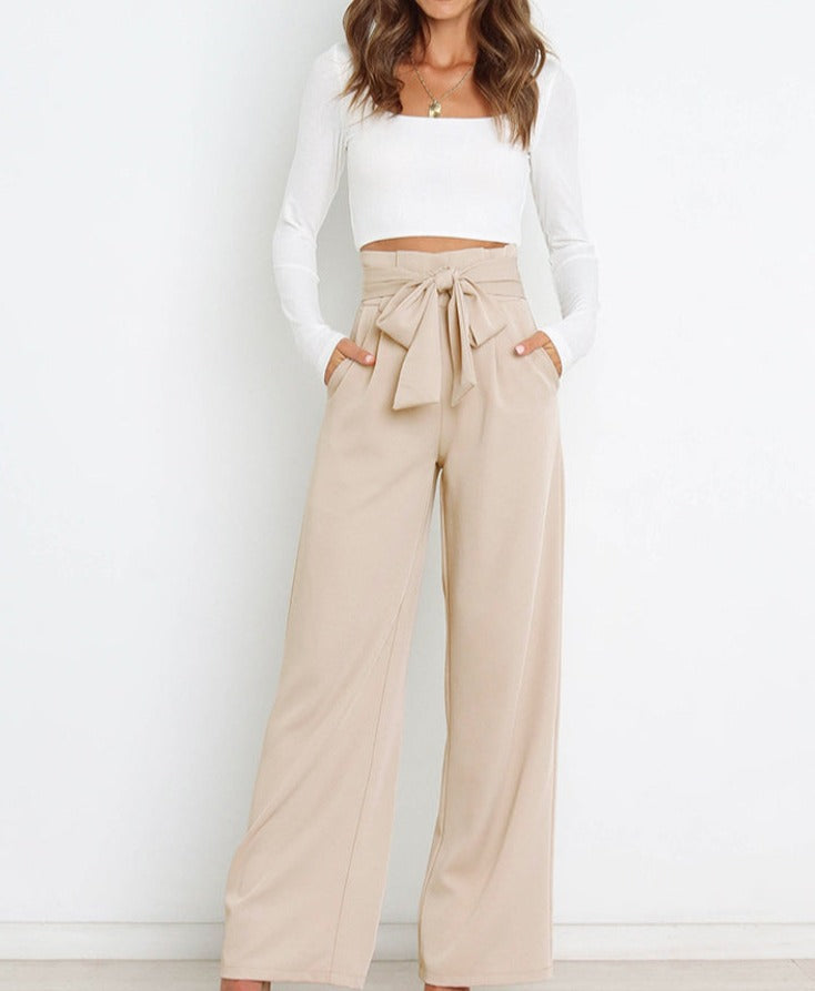 Camille - Trendige Hose mit Knöpfen und weiten Beinen für Frauen
