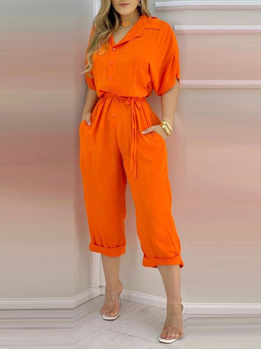 Pauline - Orangefarbener Overall