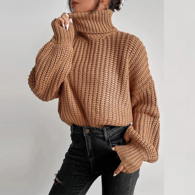 Livia - Damen-Rollkragenpullover aus Strickwolle