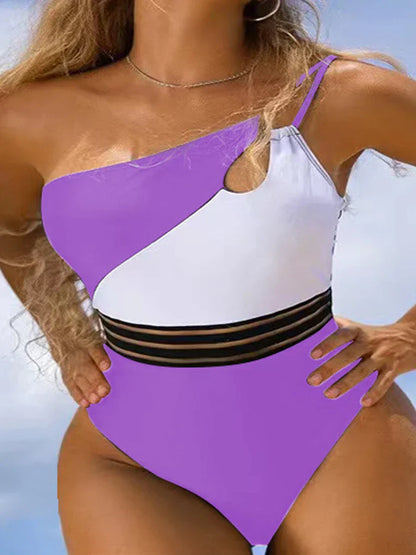 Bikini-Badebekleidung für Frauen Stoff-Panel-Patchwork-Body