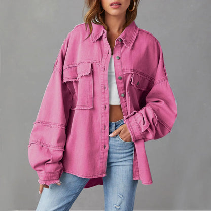 Weite Jeansjacke aus Baumwolle
