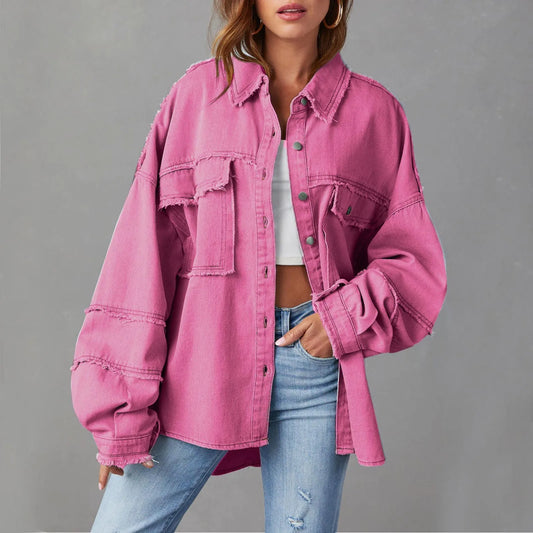 Weite Jeansjacke aus Baumwolle