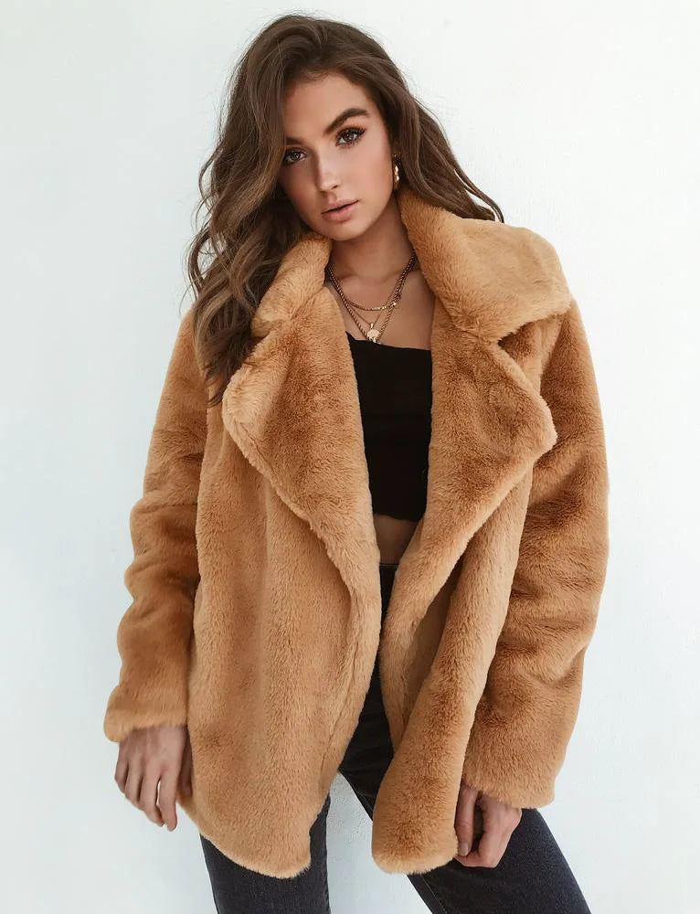 Talia - warmer Plüsch-Teddy-Mantel