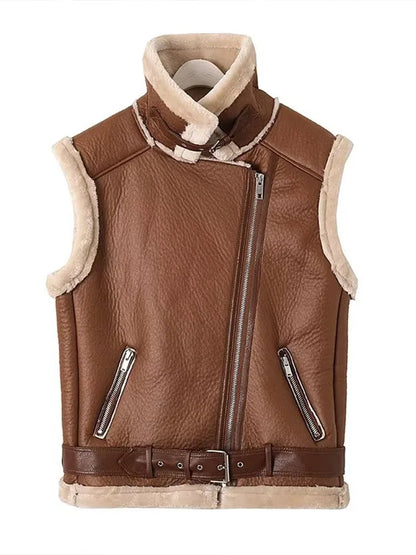Amelia Leather Bodywarmer | Warm & Trendy