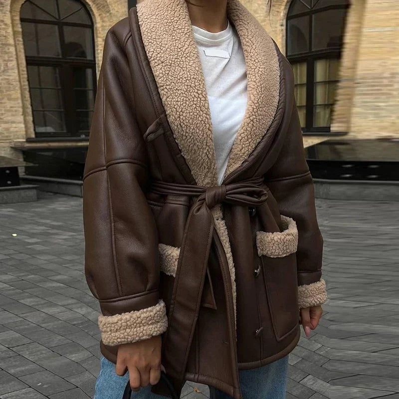 Winter Pelz Lederjacke