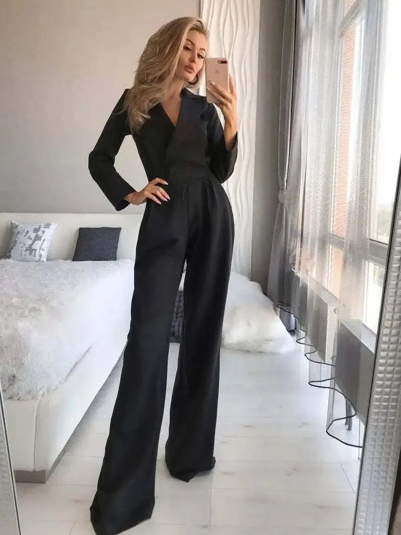 Jumpsuit - Schick und feminin - Lange Ärmel - Perfekt für Büro und Abendausflüge