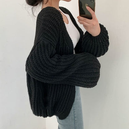 AnniesVest I Grobgestrickte Strickjacke in Übergröße