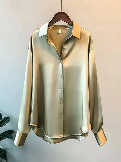 KLARA - Langärmelige Bluse aus Satin