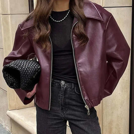Vintage Street Lederjacke - Herbst-Chic