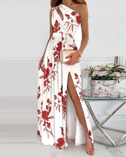 Emery - Elegantes Maxikleid mit einer Schulterpartie