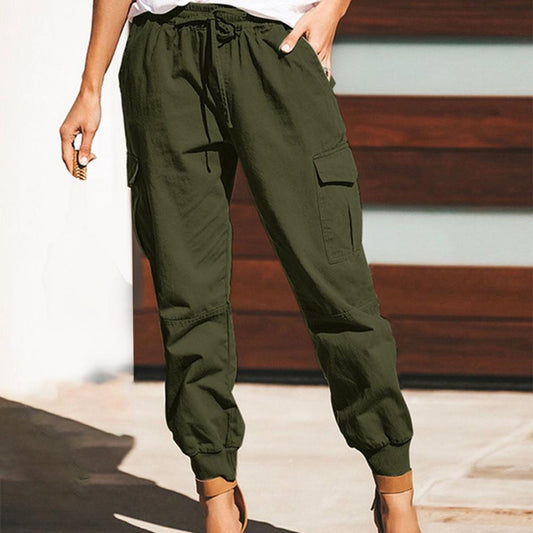 Olivia - Lässige und stilvolle Herbst Cargohose mit geraden Beinen und Kordelzug für Damen