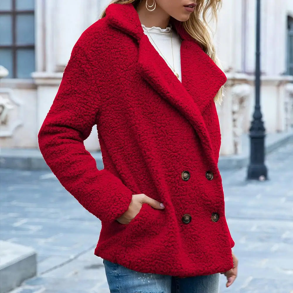 Kurze Teddyjacke | Braun - Flauschig und trendig