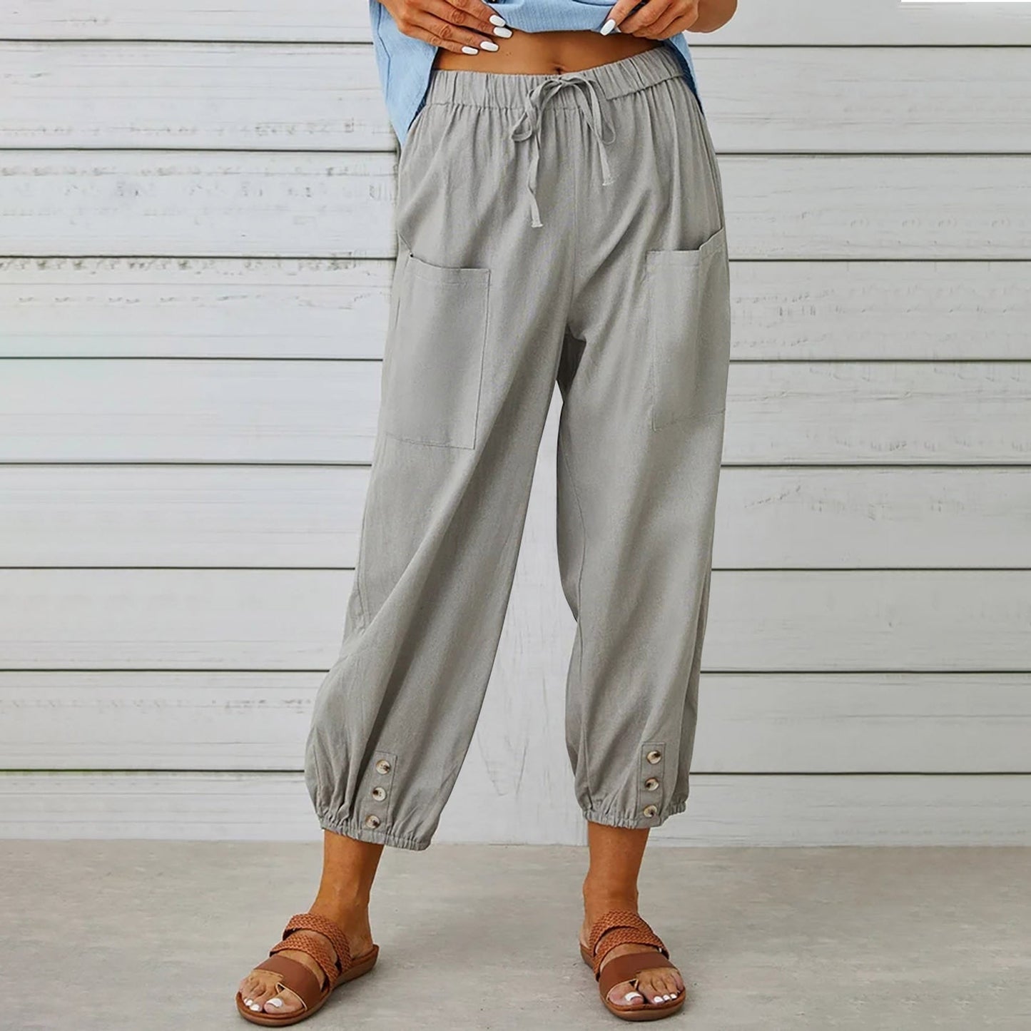 Elda-Hose - Caprihose aus Leinen für Damen für lässigen Komfort im lockeren Stil