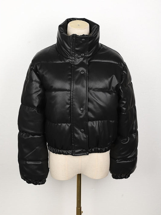 CoolJacket I Leder-Pufferjacke für Frauen