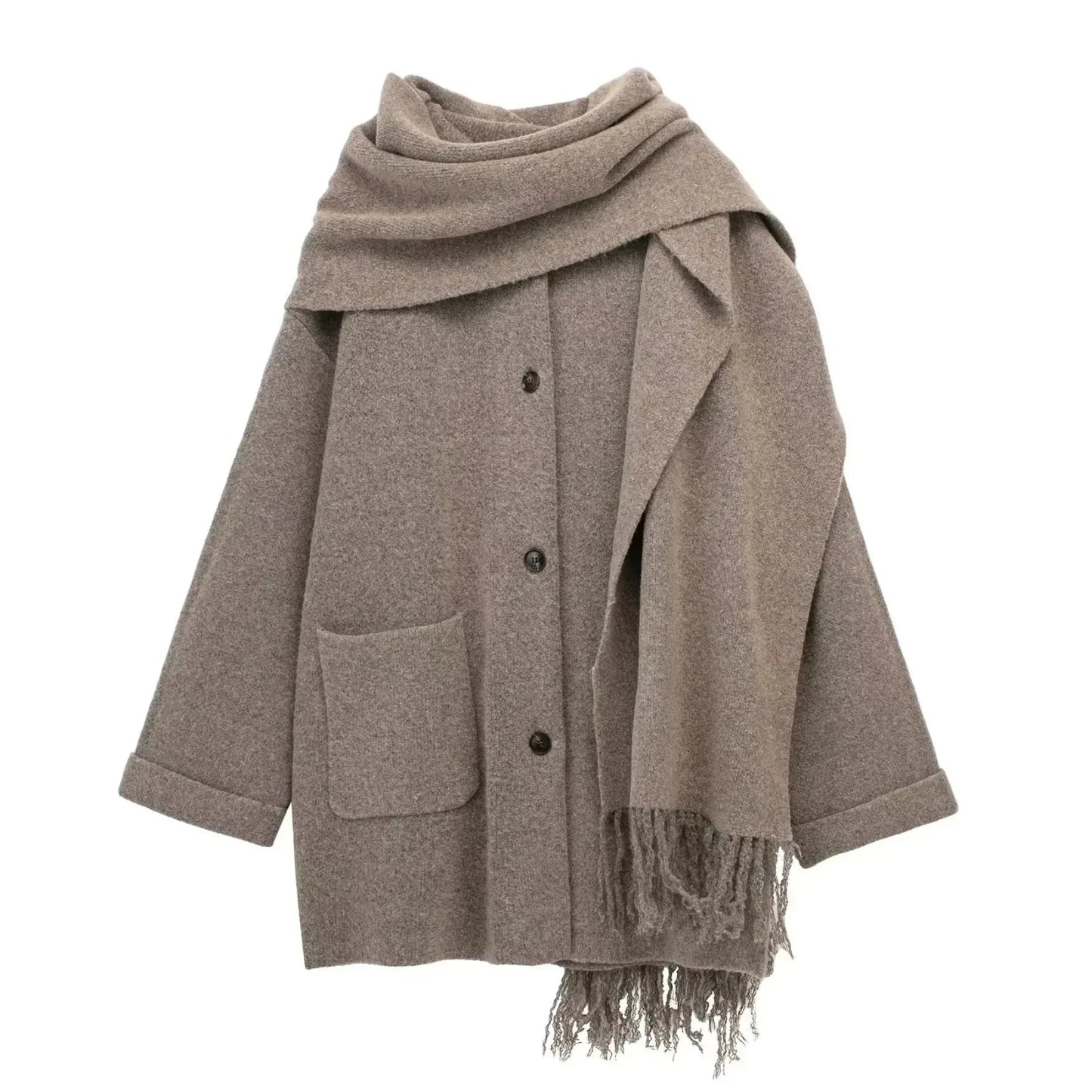 Nerys - Wollmantel mit Schal