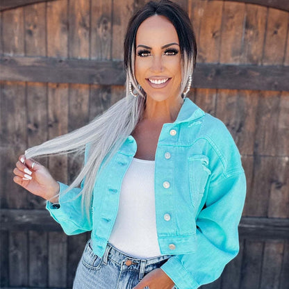 Gretchen - modische Jeansjacke mit Fransen