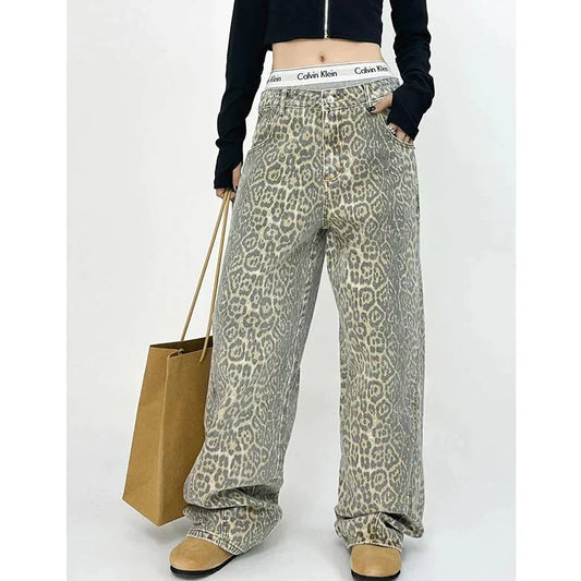 Retro-Hose mit Leoparden-Print