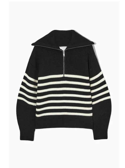 Madeleine - Rollkragenpullover mit gestreiftem Revers