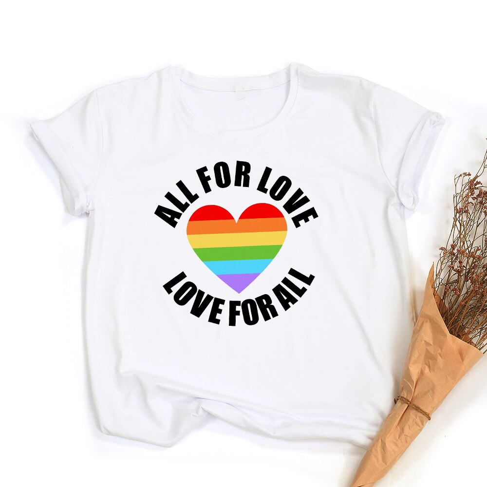 Frieden Liebe Gleichheit Regenbogen Grafik T-Shirt | LGBT Stolz Retro Sommer Top