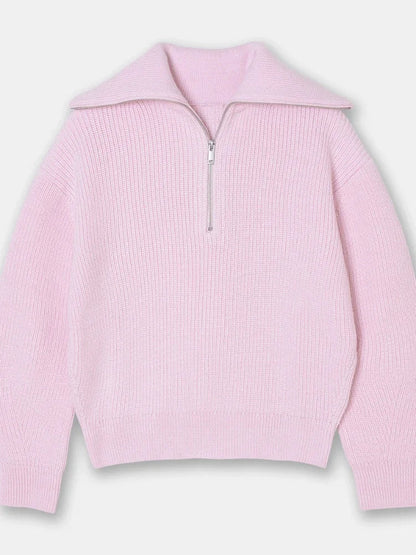 Madeleine - Rollkragenpullover mit gestreiftem Revers