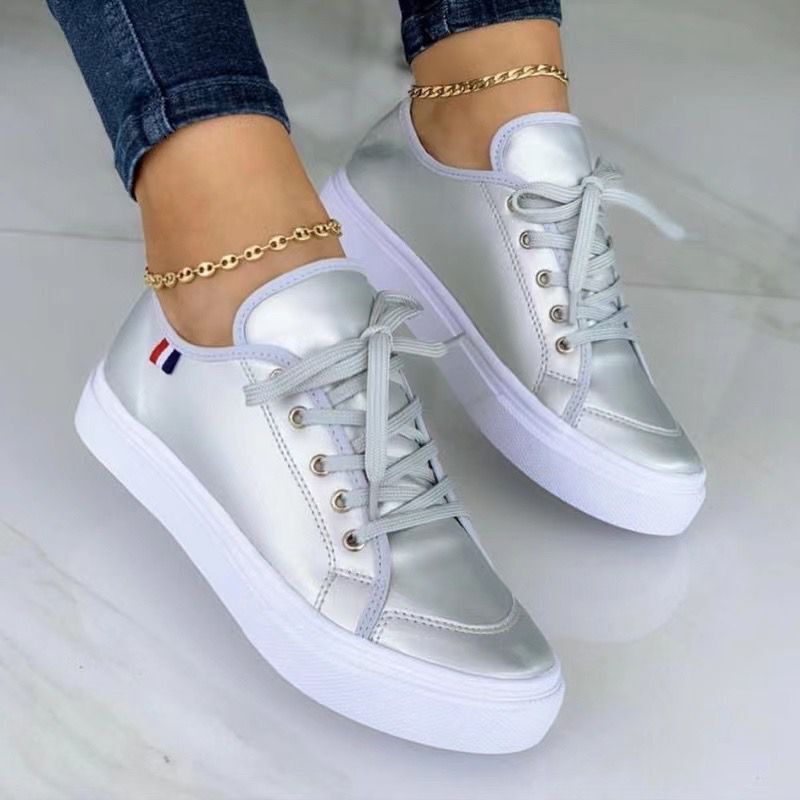 Frauen runde Zehe Plattform lässig Gummi Schuhe