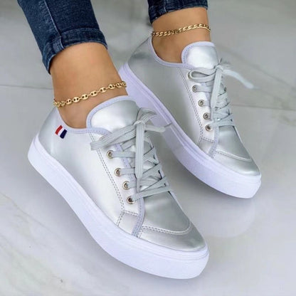 Frauen runde Zehe Plattform lässig Gummi Schuhe
