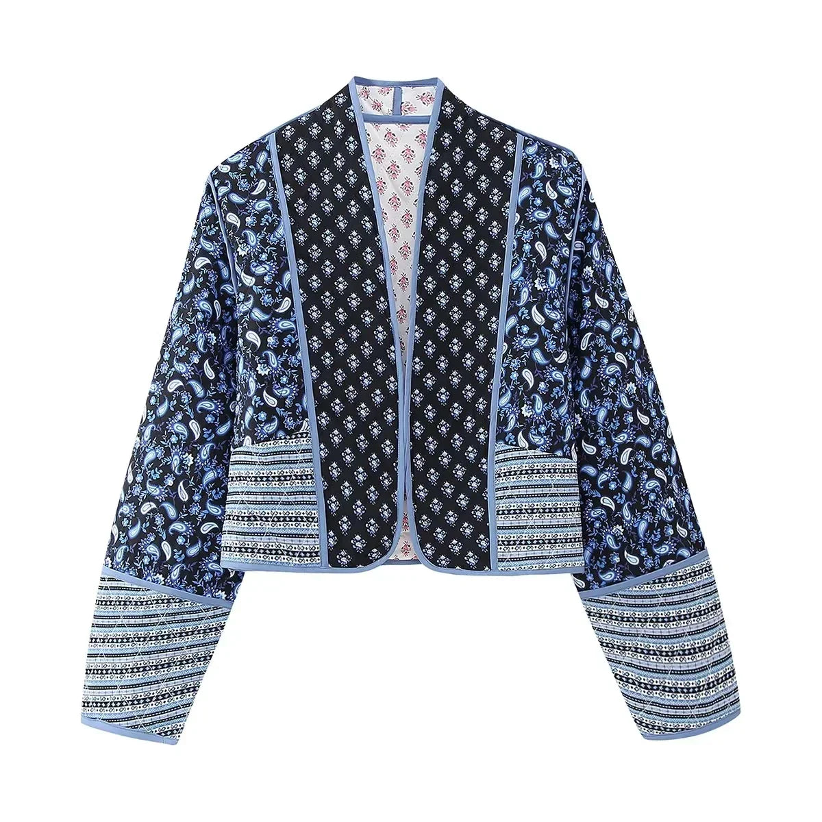 Vintage Patchwork Damen Blumenjacke