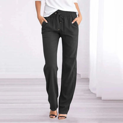 Damen Leinenhose - Entspannt - Atmungsactivees Material, elastischer Bund - Perfekt für einen entspannten Tag