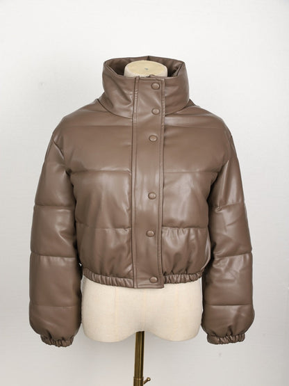 CoolJacket I Leder-Pufferjacke für Frauen