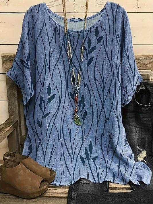 Sylas | Lässige Bluse mit halben Ärmeln für Damen mit Übergröße - Bequemer Stil