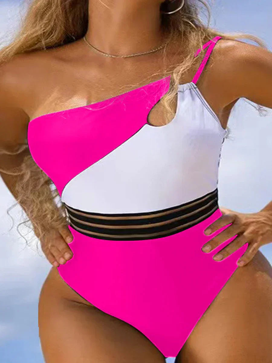 Bikini-Badebekleidung für Frauen Stoff-Panel-Patchwork-Body