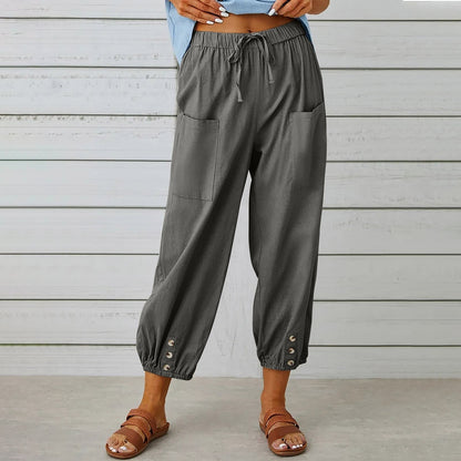 Elda-Hose - Caprihose aus Leinen für Damen für lässigen Komfort im lockeren Stil
