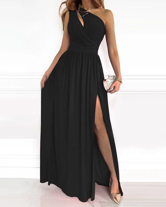 Daphne - Elegantes Maxikleid mit einer Schulterpartie