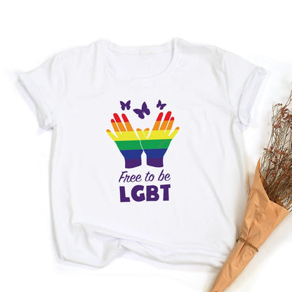 Frieden Liebe Gleichheit Regenbogen Grafik T-Shirt | LGBT Stolz Retro Sommer Top