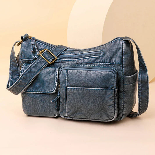 Selma™ | Umhängetasche aus Vintage-Leder mit mehreren Taschen