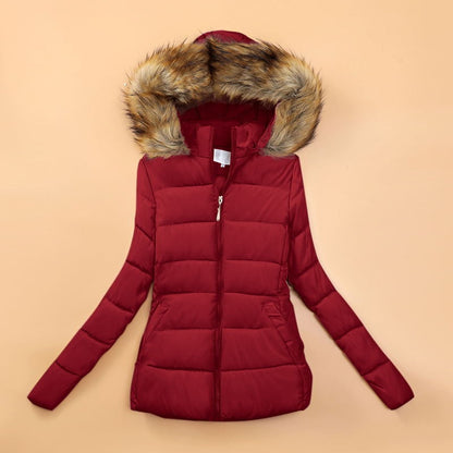 RiversJacket I Wintermantel mit Fellimitatkragen für Frauen