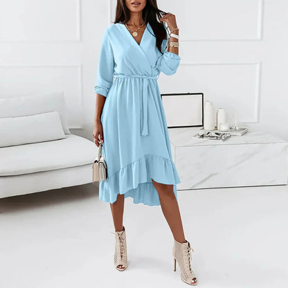 Aurelia - Schönes langärmeliges Wickelkleid
