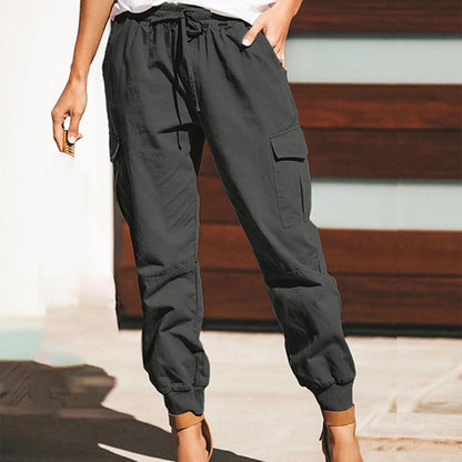 Olivia - Lässige und stilvolle Herbst Cargohose mit geraden Beinen und Kordelzug für Damen